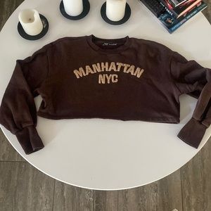 Zara cropped Manhattan sweatshirt